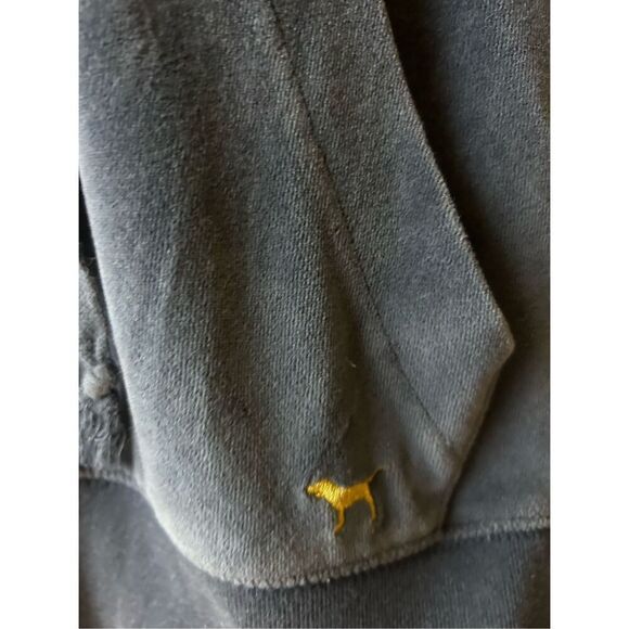 Victoria Secret VS Pink gray zipper jacket Phi-Beta velour Small - Picture 4 of 8